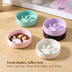 Jesoli Paw Ceramic Slow Feeder Bowl – Soft Colour Collection – 配色场景图_柔和五色系列