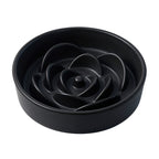 Jesoli Petal Maze Ceramic Slow Feeder Bowl – 白底主图_大号21厘米_黑色