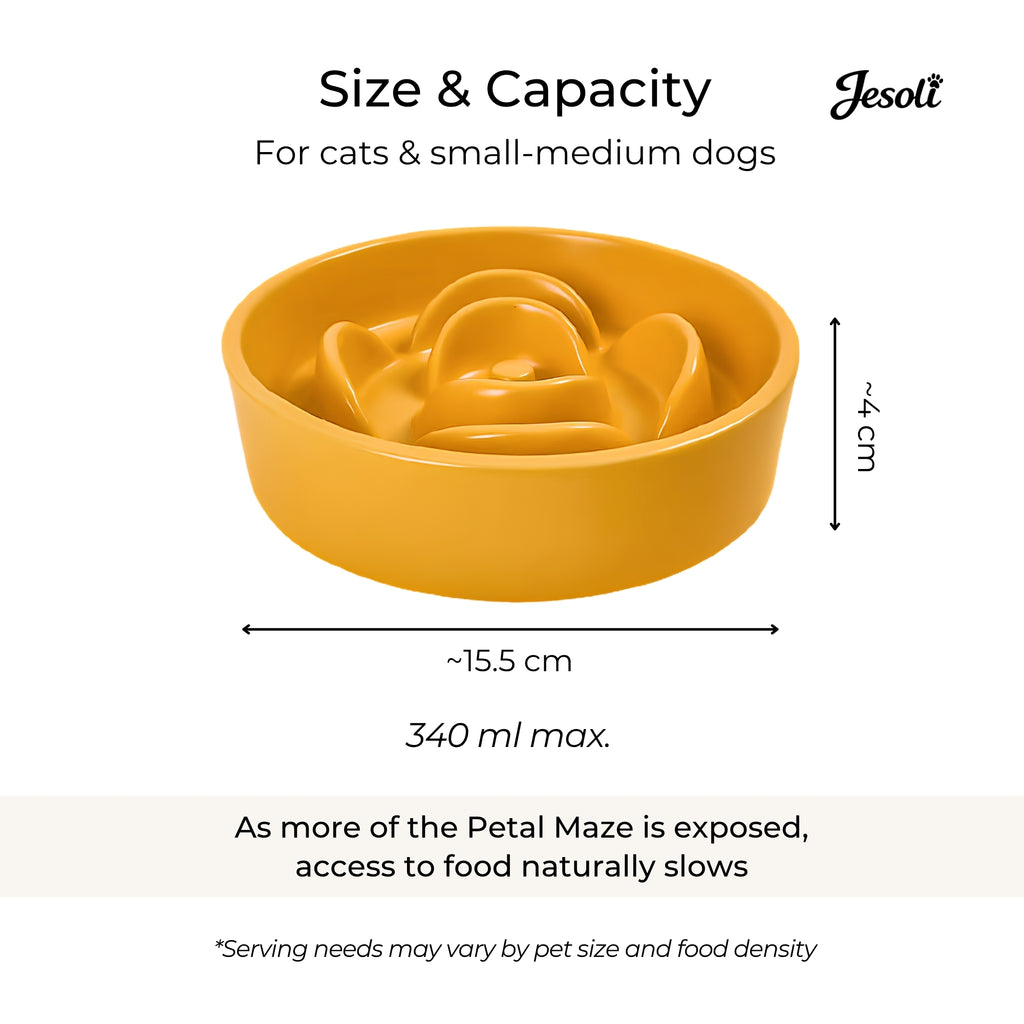 Jesoli Petal Maze Ceramic Slow Feeder Bowl – 小号15.5厘米 340毫升