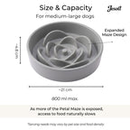 Jesoli Petal Maze Ceramic Slow Feeder Bowl – 大号21厘米 800毫升