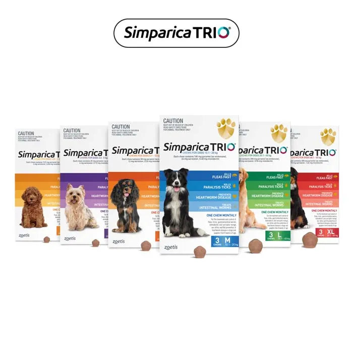 Simparica TRIO Yellow For Puppies (1.3-2.5kg) 3 Pack