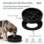 Jesoli Meteor Maze Ceramic Slow Feeder Bowl with Silicone Base – 结构功能图_可拆防滑硅胶底座