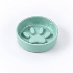 Jesoli Paw Ceramic Slow Feeder Bowl – Soft Colour Collection – 薄荷绿