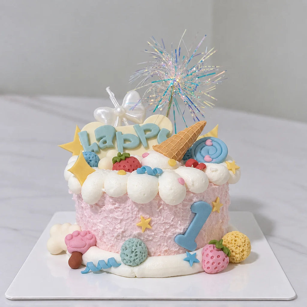 Happy's Cake Sweet Carnival Dog & Cat Birthday Cake for Brisbane Area Only