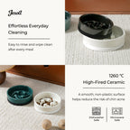 Jesoli Meteor Maze Ceramic Slow Feeder Bowl with Silicone Base – 材质清洁图_高温陶瓷与日常清洗