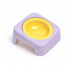 Jesoli Tilted Ceramic Pet Bowl with Stand – 180ml – 亮黄碗 丁香紫底座