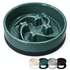 Jesoli Meteor Maze Ceramic Slow Feeder Bowl with Silicone Base – 小号16厘米 深绿色