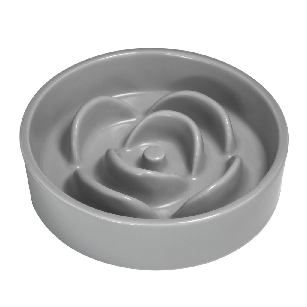 Jesoli Petal Maze Ceramic Slow Feeder Bowl – 小号15.5厘米 灰色
