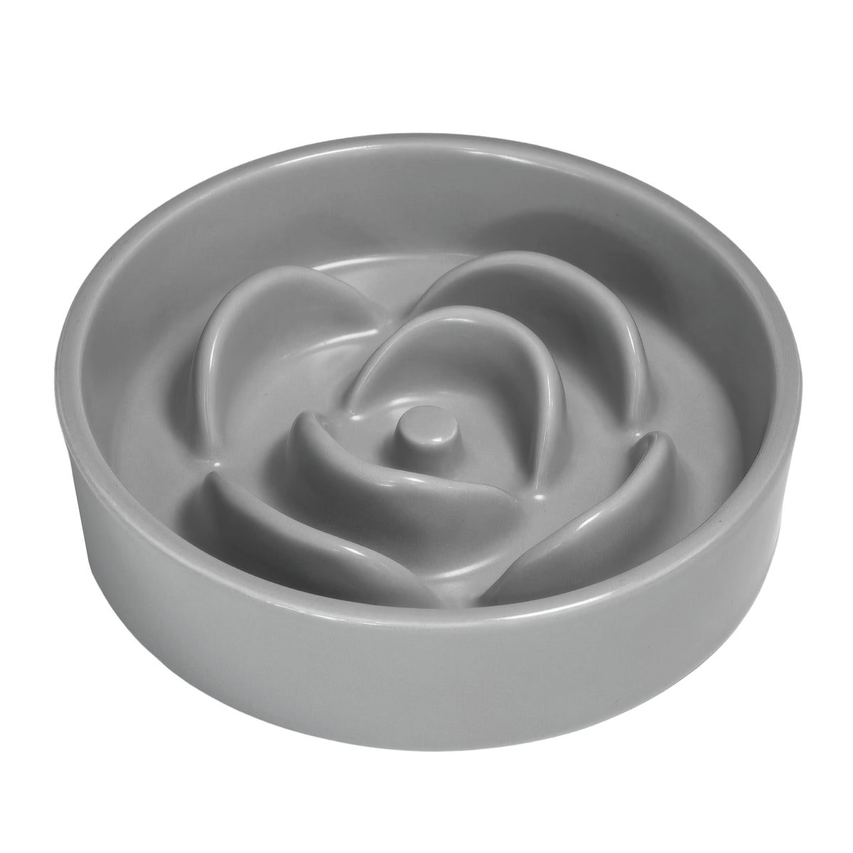 Jesoli Petal Maze Ceramic Slow Feeder Bowl – 小号15.5厘米 灰色