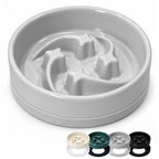 Jesoli Meteor Maze Ceramic Slow Feeder Bowl with Silicone Base – 小号16厘米 灰色