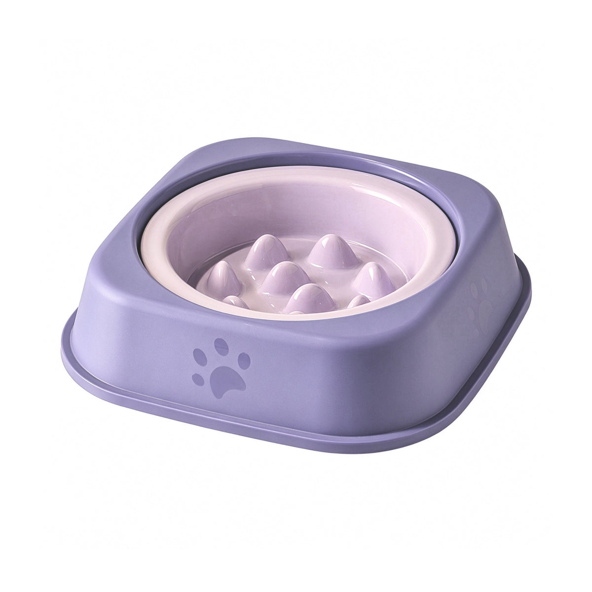 Jesoli Elevated Ceramic Slow Feeder Bowl – 350ml – 薰衣草紫底座 丁香紫碗