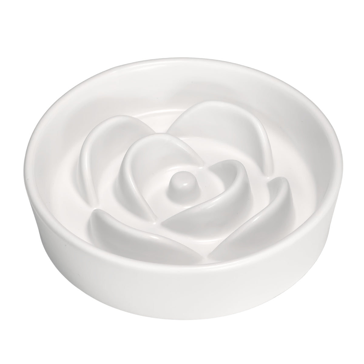 Jesoli Petal Maze Ceramic Slow Feeder Bowl – 小号15.5厘米 白色