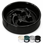 Jesoli Meteor Maze Ceramic Slow Feeder Bowl with Silicone Base – 小号16厘米 黑色