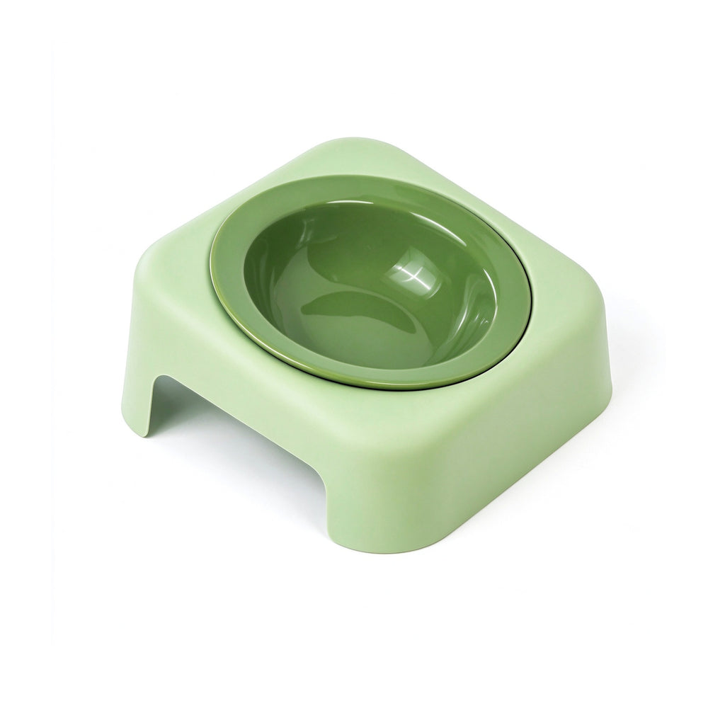 Jesoli Tilted Ceramic Pet Bowl with Stand – 180ml – 橄榄绿碗 绿色底座