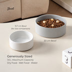 Jesoli Essential Matte Ceramic Pet Bowl – 1.6L – 尺寸对比图_大号20厘米与常规15.7厘米