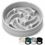 Jesoli Meteor Maze Ceramic Slow Feeder Bowl with Silicone Base – 大号21厘米 灰色