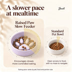 Jesoli Paw Ceramic Slow Feeder Bowl – Soft Colour Collection – 功能图_慢食碗与普通碗对比