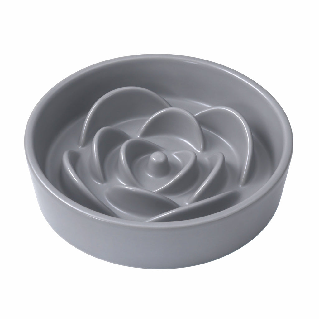 Jesoli Petal Maze Ceramic Slow Feeder Bowl – 大号21厘米 灰色