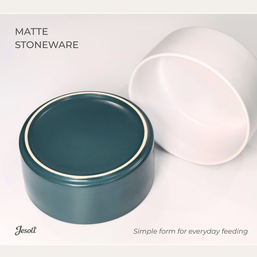 Jesoli Essential Matte Ceramic Pet Bowl – 850ml – 材质细节图_哑光陶瓷与碗底