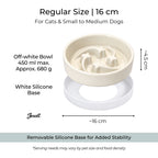 Jesoli Meteor Maze Ceramic Slow Feeder Bowl with Silicone Base – 小号16厘米 米白色 450毫升
