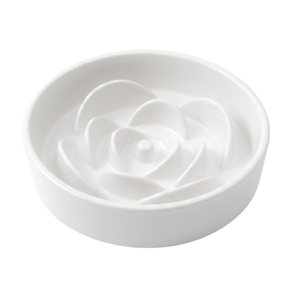Jesoli Petal Maze Ceramic Slow Feeder Bowl – 大号21厘米 白色