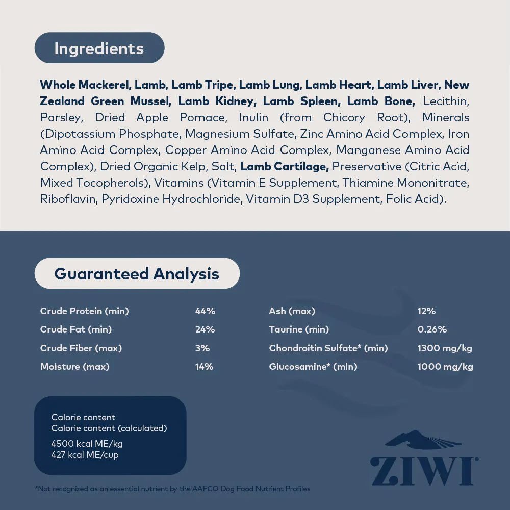 ZIWI Peak Air-Dried Lamb & Mackerel All Life Stages Dry Dog Food - Furlio