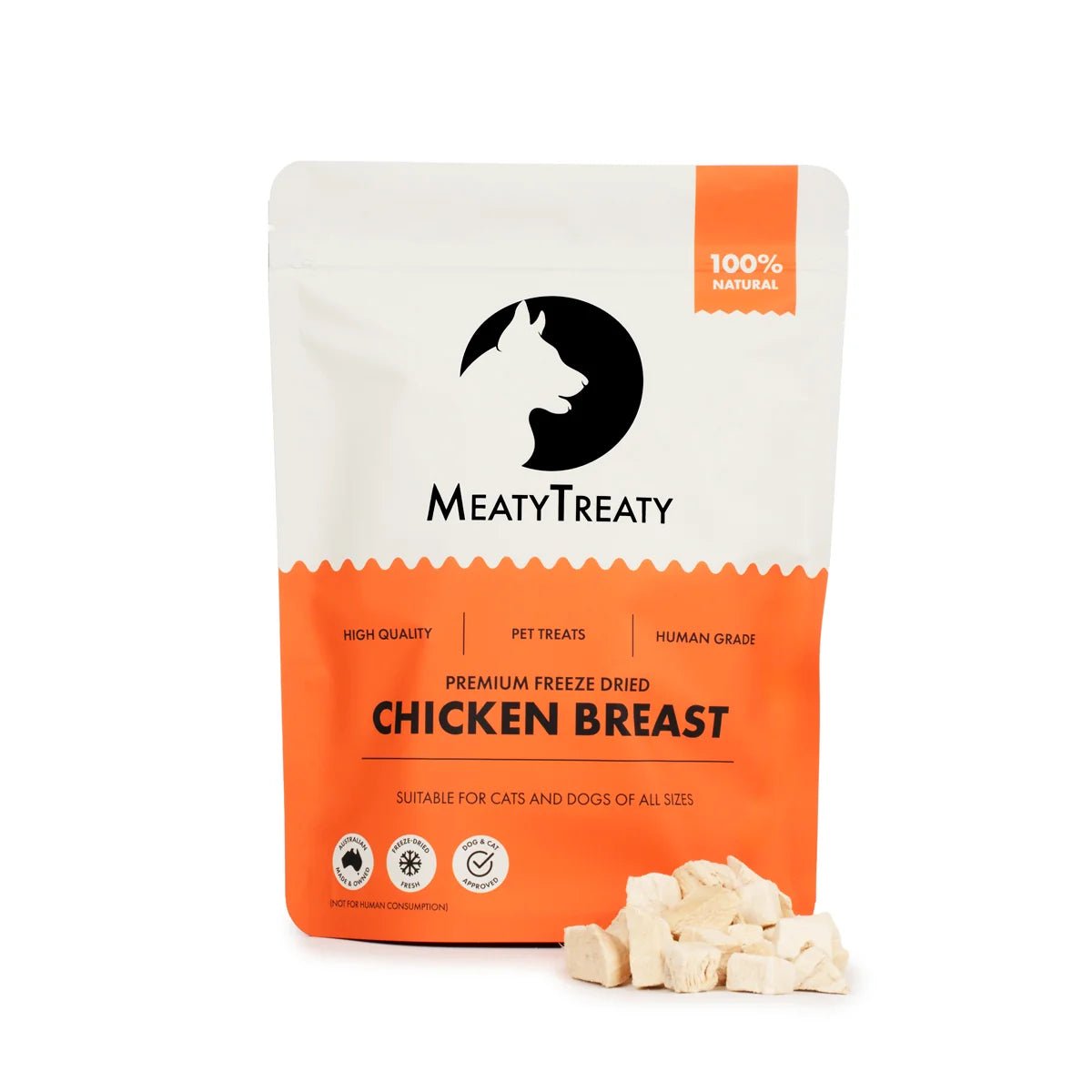 Meaty Treaty Freeze-Dried Australian Chicken Breast Dog & Cat Treats 100g