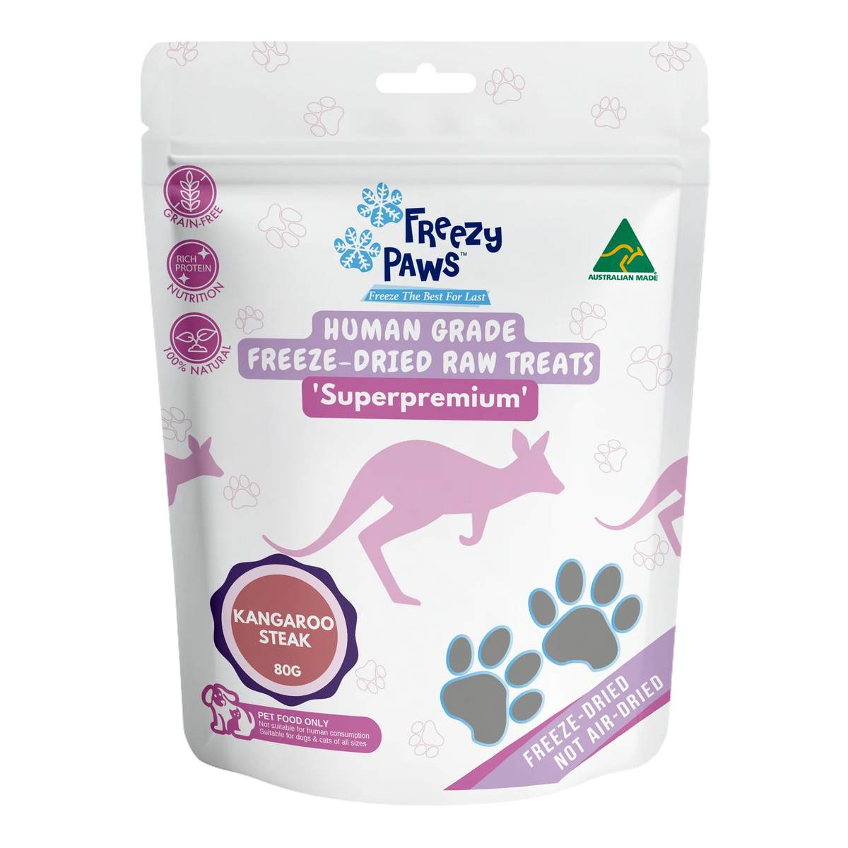 Freezy Paws Freeze-Dried Raw Kangaroo Steak Treats