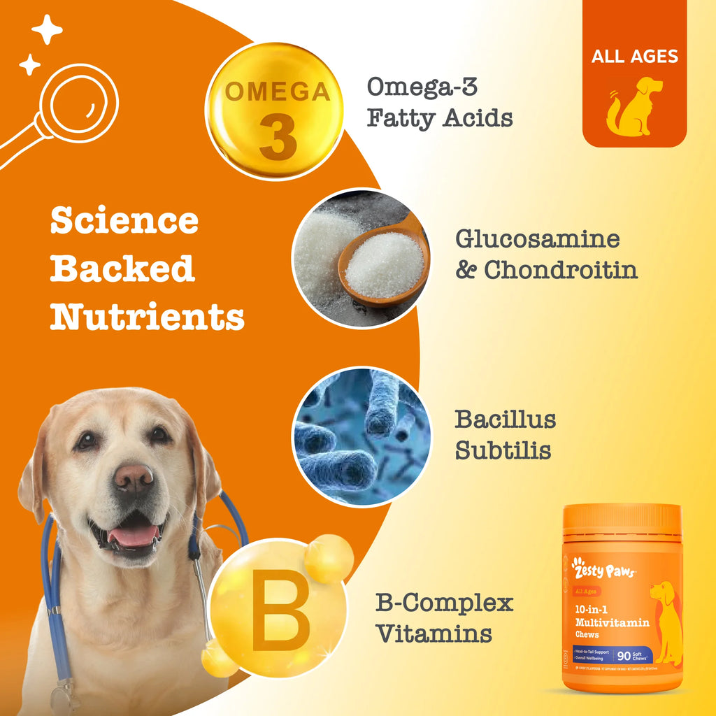 Zesty Paws  10 In 1 Multivitamin Chews Wellness Supplement For Dogs