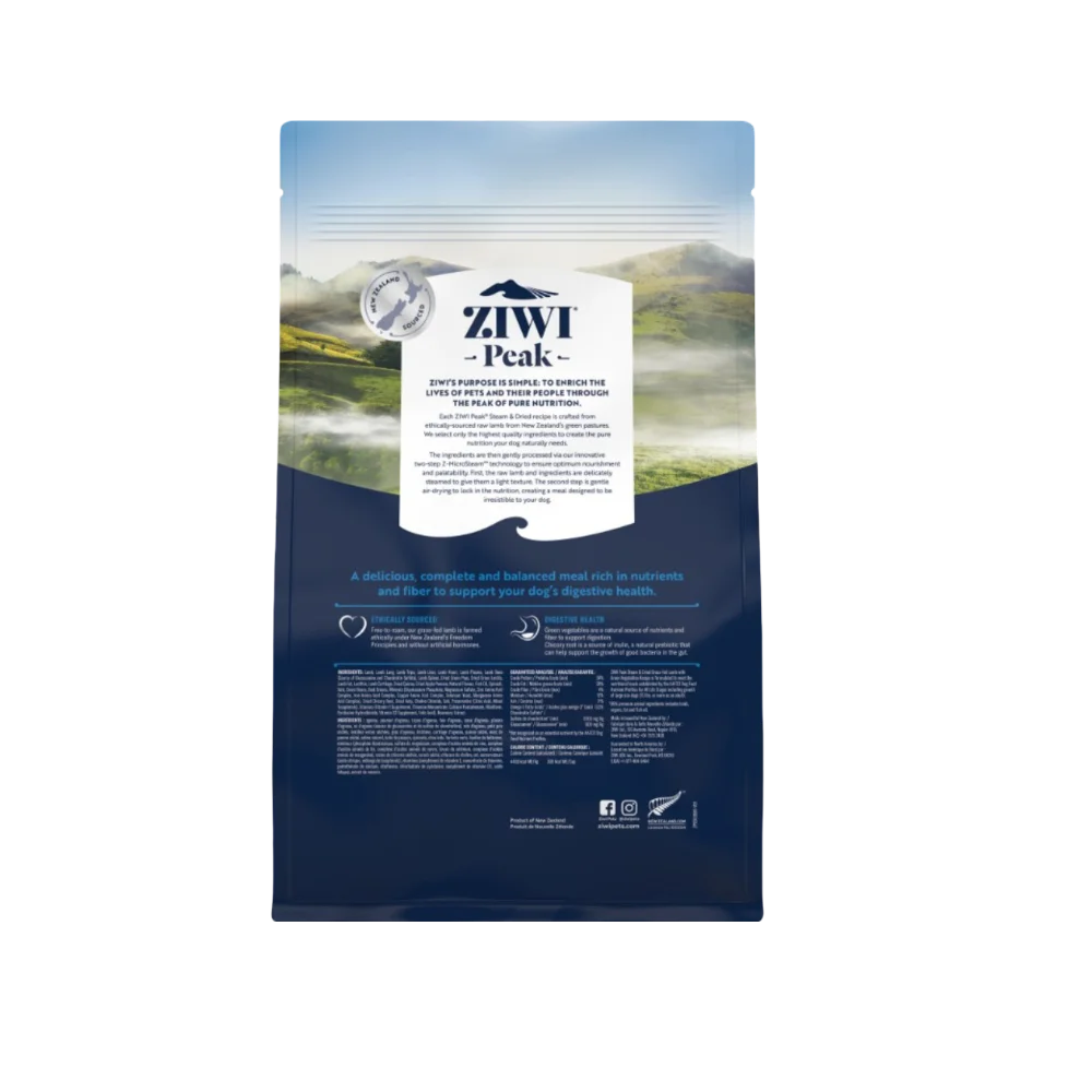 ZIWI Peak Steam & Dried Lamb with Green Vegetables Dog Food