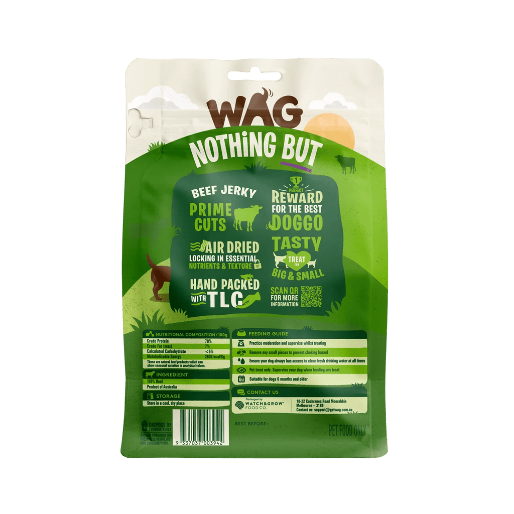 WAG Beef Jerky Dog Treats 200g (Expiration date Mar 2027) - Furlio