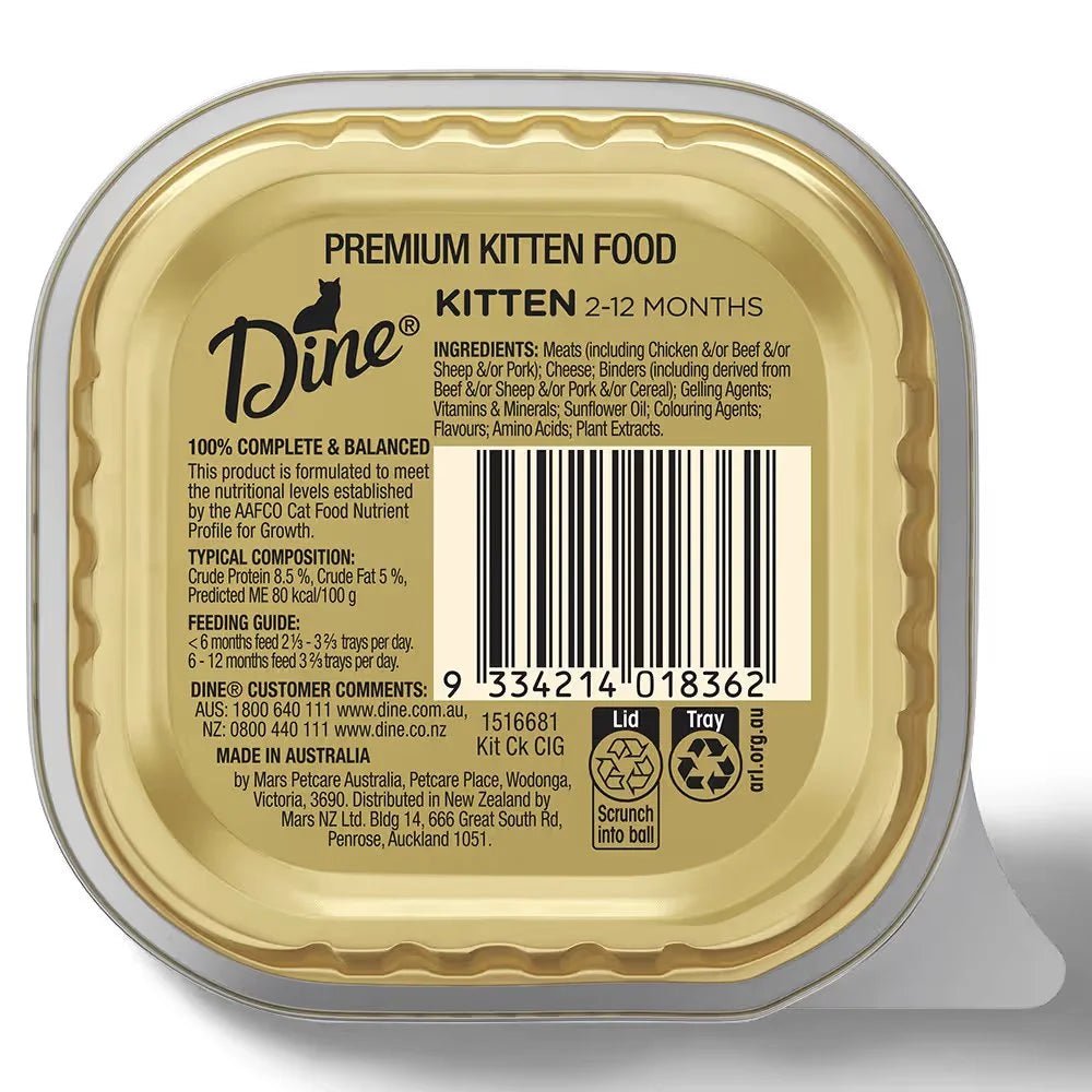 DINE Classic Collection Kitten with Chicken Wet Cat Food Tray - Furlio