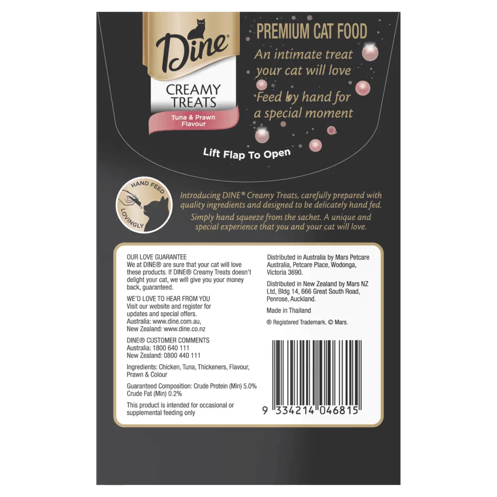 DINE® Creamy Treats Tuna and Prawn Flavour (Expiration Date Feb ,2027)