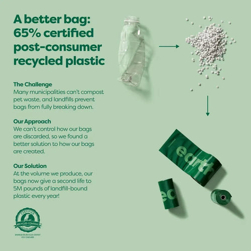 EARTH RATED Lavender Scented 65% Recycled Plastic Poo Bags 9''× 13''