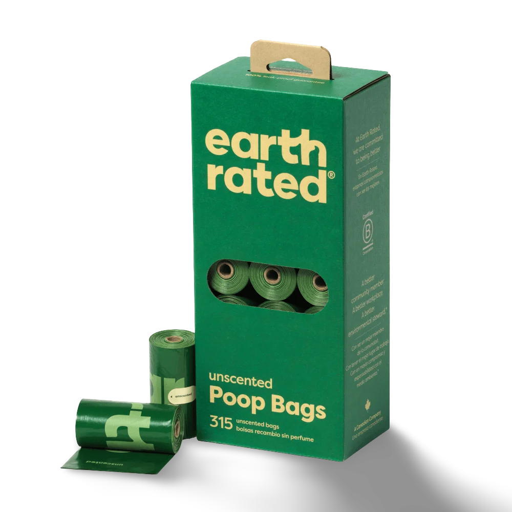 EARTH RATED  Unscented 65% Recycled Plastic Poo Bags 9''× 13''