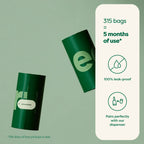 EARTH RATED  Unscented 65% Recycled Plastic Poo Bags 9''× 13''