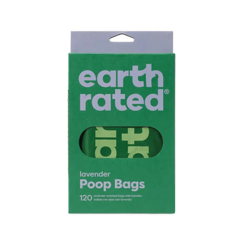 EARTH RATED Recycled Plastic Poo Bags with Easy-Tie Handle Lavender Scented - Furlio