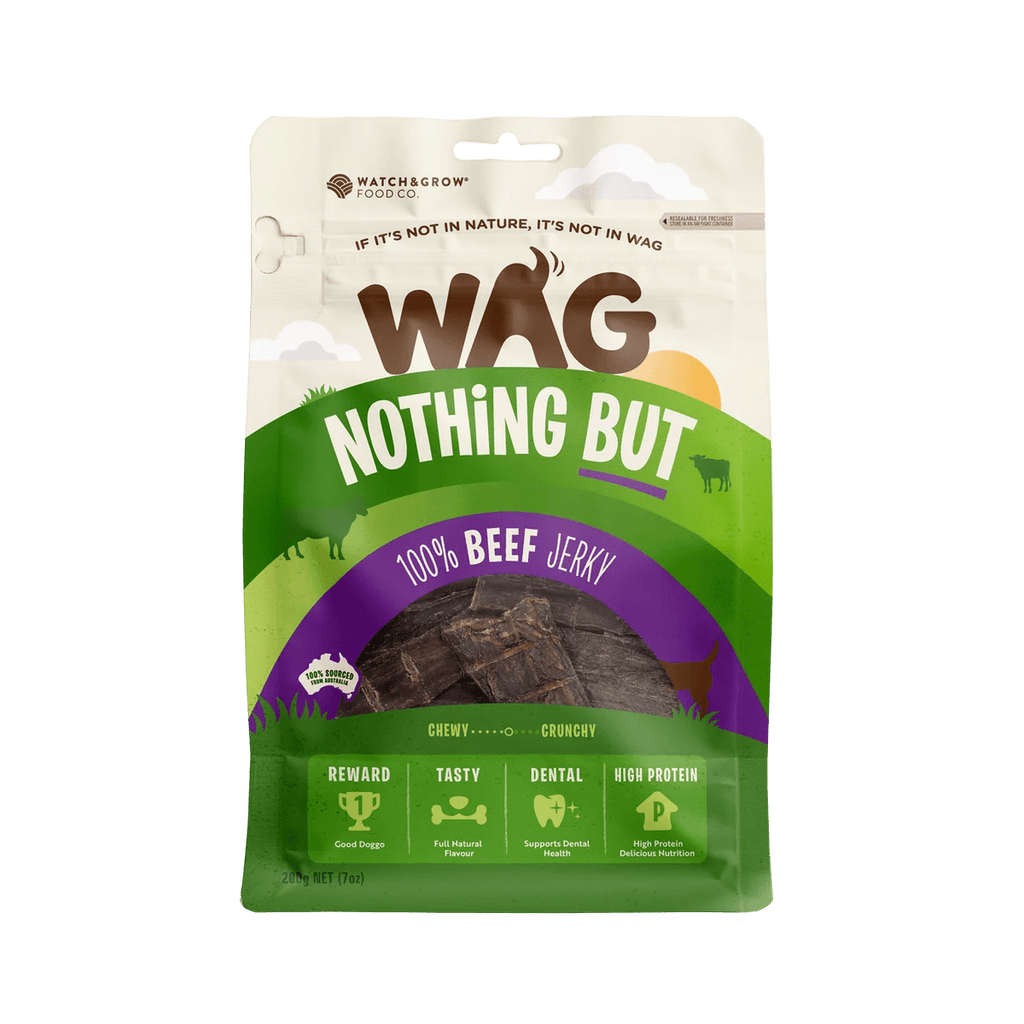 WAG Beef Jerky Dog Treats 200g (Expiration date Mar 2027) - Furlio