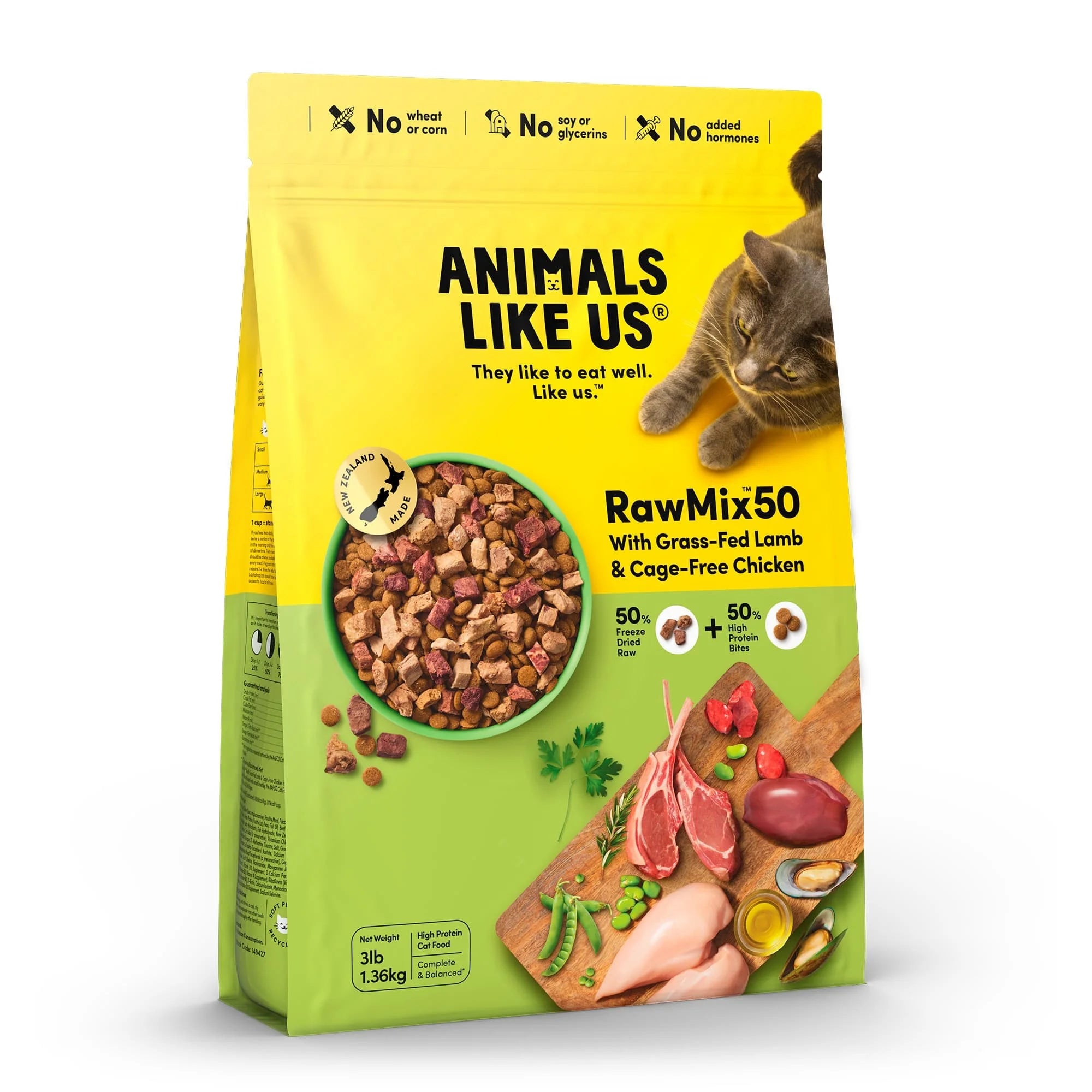 ANIMALS LIKE US RawMix50™ Lamb And Chicken Adult Dry Cat Food