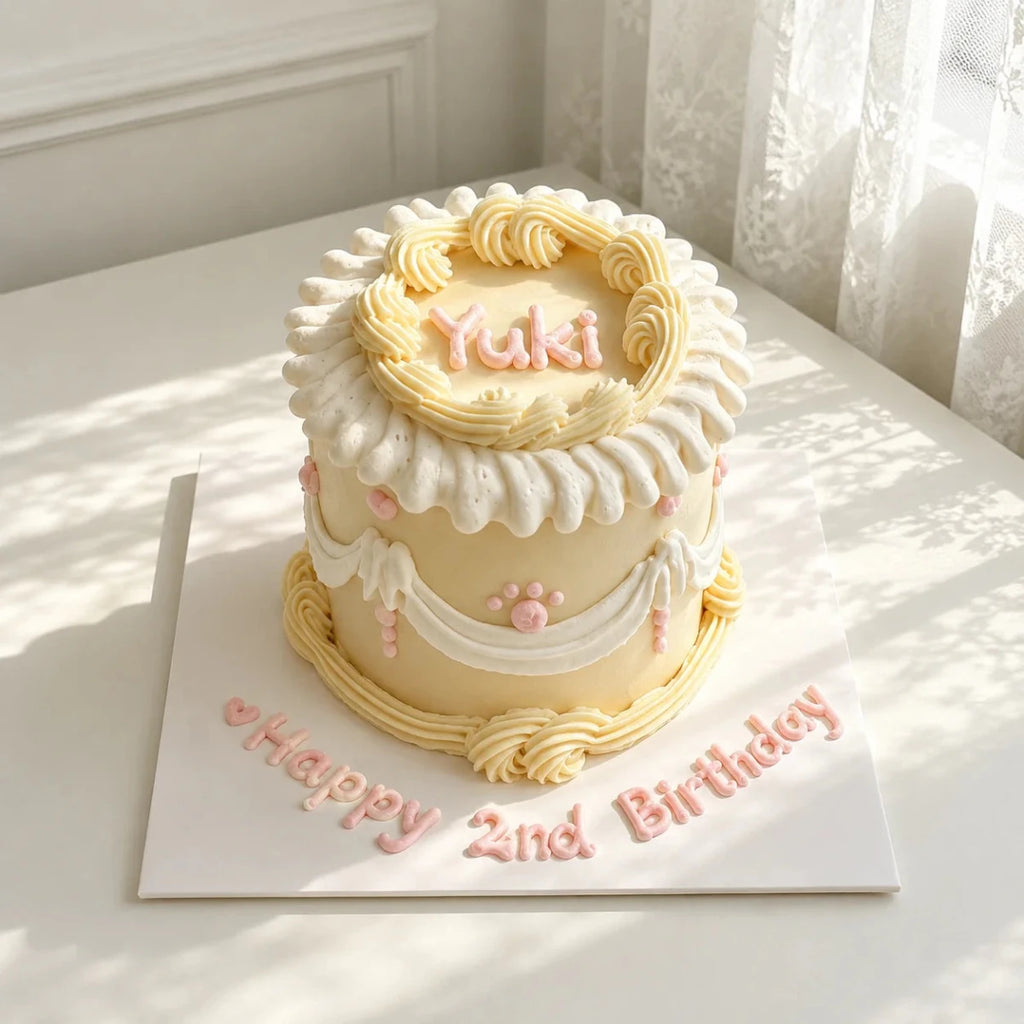 Pawradise Classic Paw Wish Cream Dog Birthday Cake-Sydney Pickup Only - Furlio