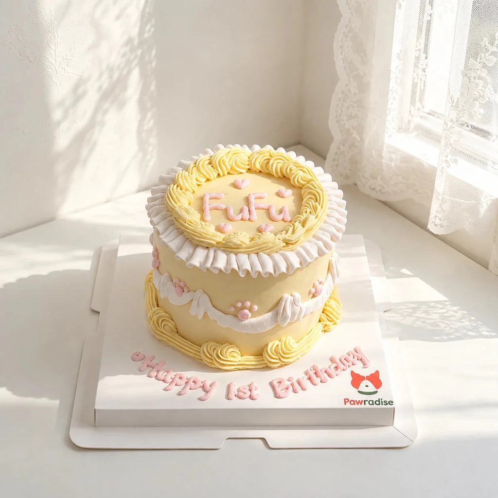 Pawradise Classic Paw Wish Cream Dog Birthday Cake-Sydney Pickup Only - Furlio